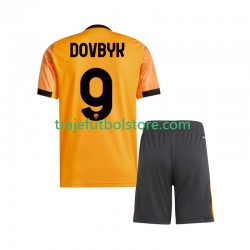 Camiseta 2ª AS Roma Artem Dovbyk 9 Niño 2025-2026 Manga Corta