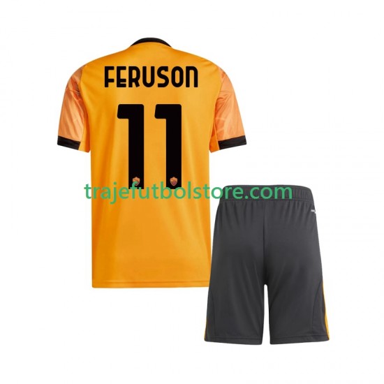 Camiseta 2ª AS Roma Evan Ferguson 11 Niño 2025-2026 Manga Corta