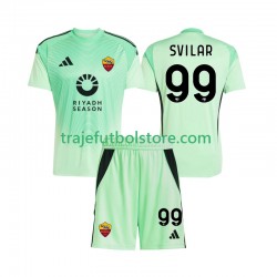 Camiseta 2ª 4ª AS Roma Mile Svilar 99 Portero Niño 2025-2026 Manga Corta