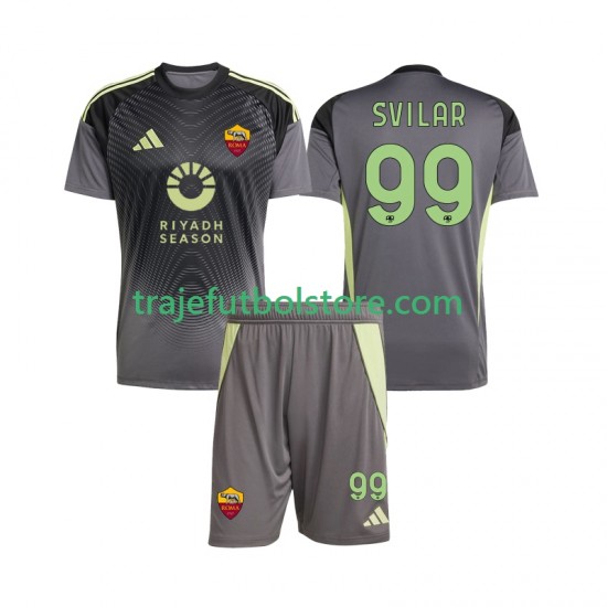 Camiseta 1ª AS Roma Mile Svilar 99 Portero Niño 2025-2026 Manga Corta