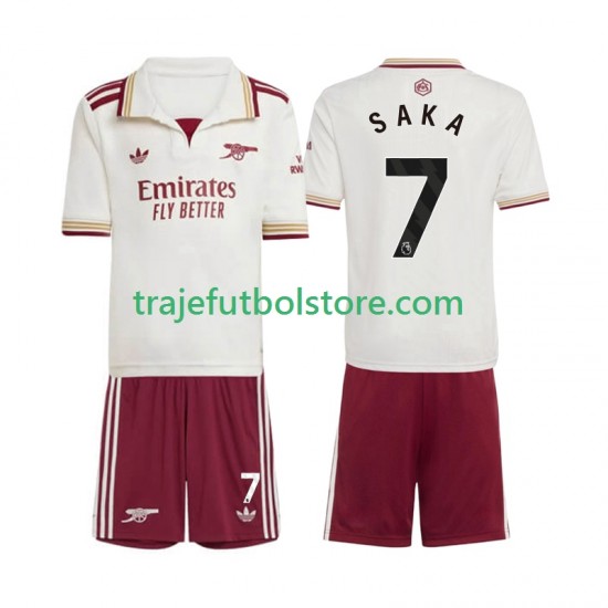 Camiseta 3ª Arsenal Bukayo Saka 7 Niño 2025-2026 Manga Corta