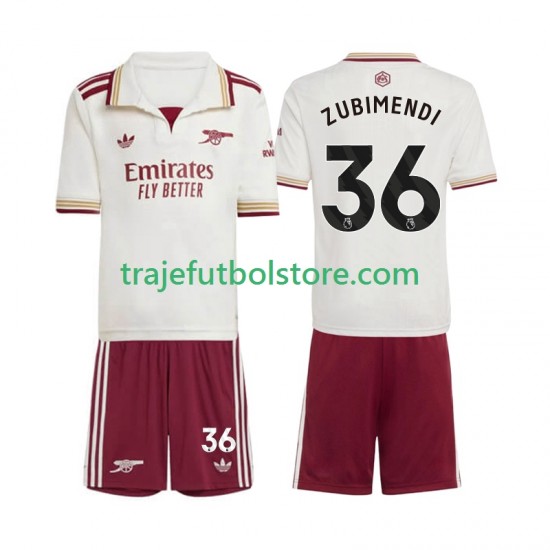 Camiseta 3ª Arsenal Martin Zubimendi 36 Niño 2025-2026 Manga Corta