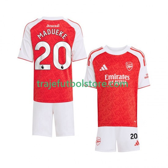 Camiseta 1ª Arsenal Noni Madueke 20 Niño 2025-2026 Manga Corta