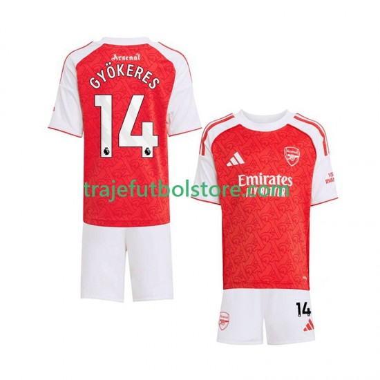 Camiseta 1ª Arsenal Viktor Gyokeres 14 Niño 2025-2026 Manga Corta