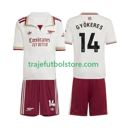Camiseta 3ª Arsenal Viktor Gyokeres 14 Niño 2025-2026 Manga Corta
