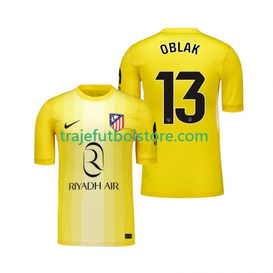 Camiseta 1ª Atlético Madrid Jan Oblak 13 Portero Hombre 2025-2026 Manga Corta