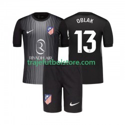 Camiseta 2ª Atlético Madrid Jan Oblak 13 Portero Niño 2025-2026 Manga Corta