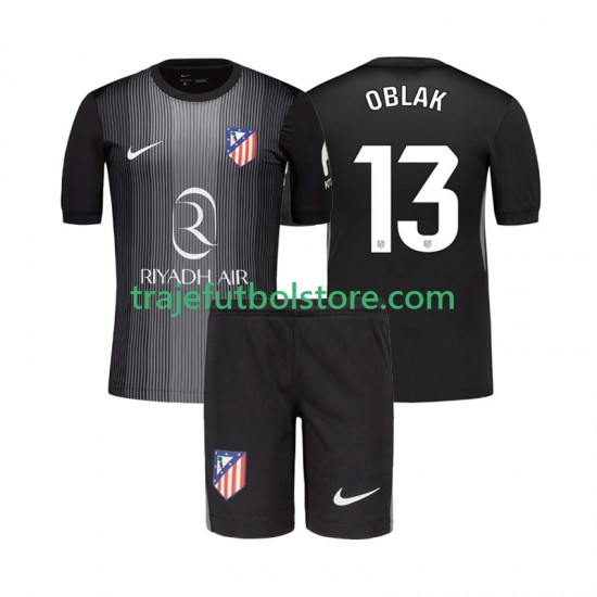 Camiseta 2ª Atlético Madrid Jan Oblak 13 Portero Niño 2025-2026 Manga Corta