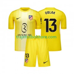 Camiseta 1ª Atlético Madrid Jan Oblak 13 Portero Niño 2025-2026 Manga Corta