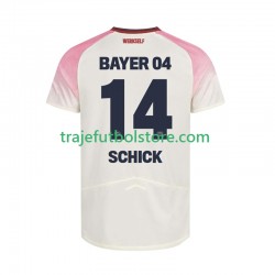 Camiseta 2ª Bayer 04 Leverkusen Patrik Schick 14 Hombre 2025-2026 Manga Corta