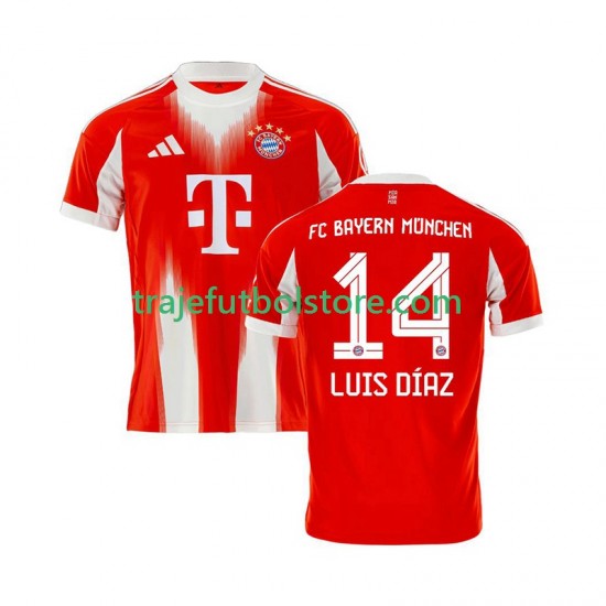 Camiseta 1ª Bayern de Múnich Luis Diaz 14 Hombre 2025-2026 Manga Corta