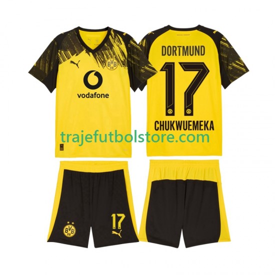 Camiseta 1ª Borussia Dortmund Carney Chukwuemeka 17 Niño 2025-2026 Manga Corta
