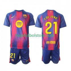 Camiseta 1ª FC Barcelona Frenkie de Jong 21 Niño 2025-2026 Manga Corta