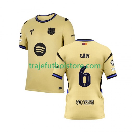 Camiseta 2ª FC Barcelona Gavi 6 Champions League Hombre 2025-2026 Manga Corta