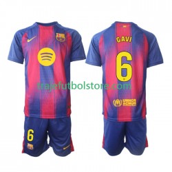 Camiseta 1ª FC Barcelona Gavi 6 Niño 2025-2026 Manga Corta