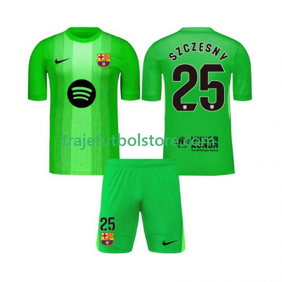 Camiseta 1ª FC Barcelona Szczesny 25 Portero Niño 2025-2026 Manga Corta