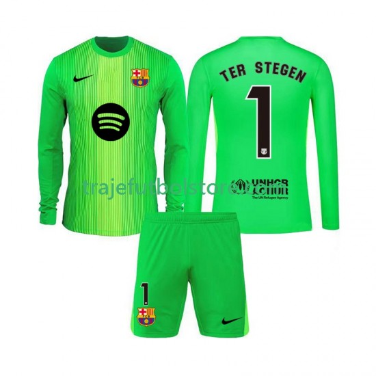 Camiseta 1ª FC Barcelona Ter Stegen 1 Portero Niño 2025-2026 ML