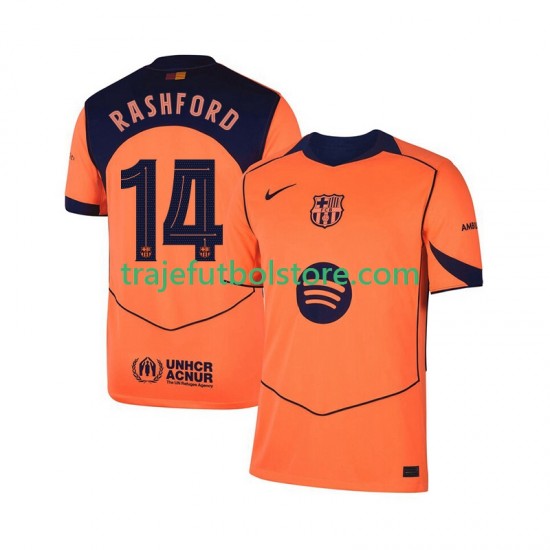 Camiseta 3ª FC Barcelona Marcus Rashford 14 UCL Hombre 2025-2026 Manga Corta