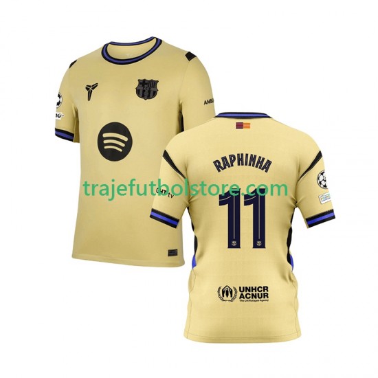 Camiseta 2ª FC Barcelona Raphinha 11 Champions League Hombre 2025-2026 Manga Corta