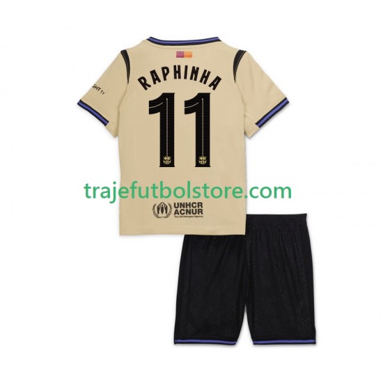 Camiseta 2ª FC Barcelona Raphinha 11 UCL Niño 2025-2026 Manga Corta