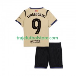 Camiseta 2ª FC Barcelona Robert Lewandowski 9 UCL Niño 2025-2026 Manga Corta