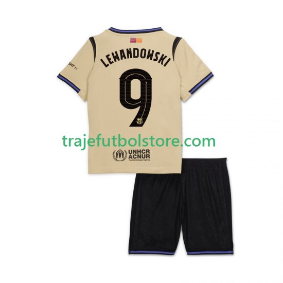 Camiseta 2ª FC Barcelona Robert Lewandowski 9 UCL Niño 2025-2026 Manga Corta