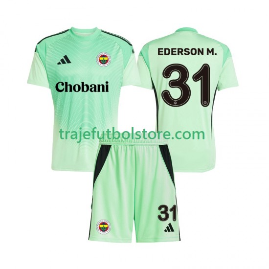 Camiseta 2ª Fenerbahce Ederson Moraes 31 Portero Niño 2025-2026 Manga Corta