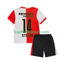 Camiseta 1ª Feyenoord Rotterdam Sem Steijn 14 Niño 2025-2026 Manga Corta