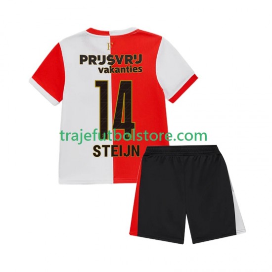 Camiseta 1ª Feyenoord Rotterdam Sem Steijn 14 Niño 2025-2026 Manga Corta