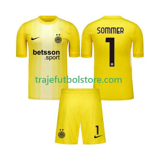 Camiseta 2ª Inter Milan Yann Sommer 1 Portero Niño 2025-2026 Manga Corta