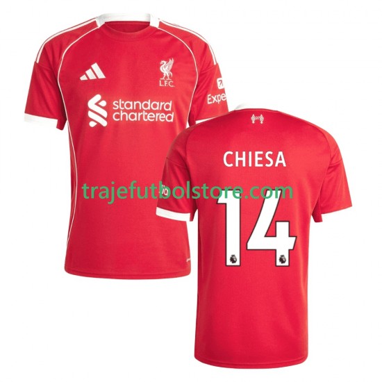 Camiseta 1ª Liverpool Federico Chiesa 14 Hombre 2025-2026 Manga Corta