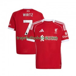 Camiseta 1ª Liverpool Florian Wirtz 7 Hombre 2025-2026 Manga Corta