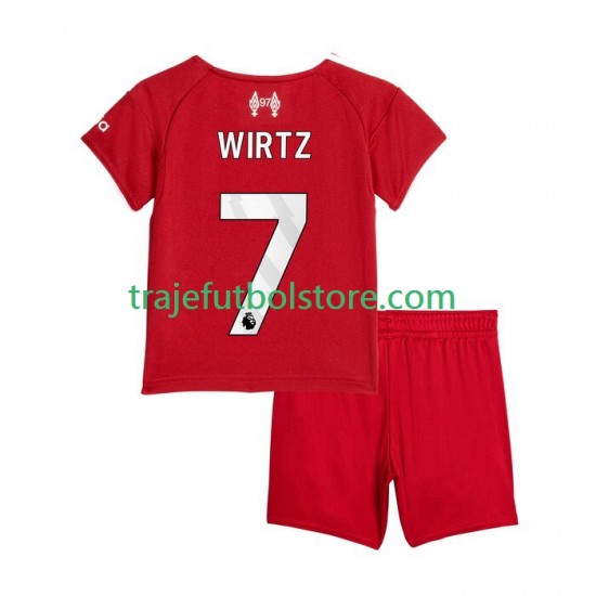 Camiseta 1ª Liverpool Florian Wirtz 7 Niño 2025-2026 Manga Corta