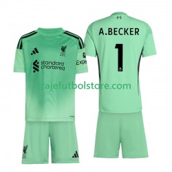 Camiseta 1ª Liverpool Alisson Becker 1 Portero Niño 2025-2026 Manga Corta