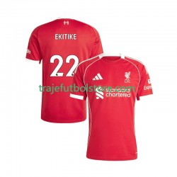 Camiseta 1ª Liverpool Hugo Ekitike 22 Hombre 2025-2026 Manga Corta