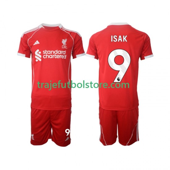 Camiseta 1ª Liverpool ISAK 9 Niño 2025-2026 Manga Corta