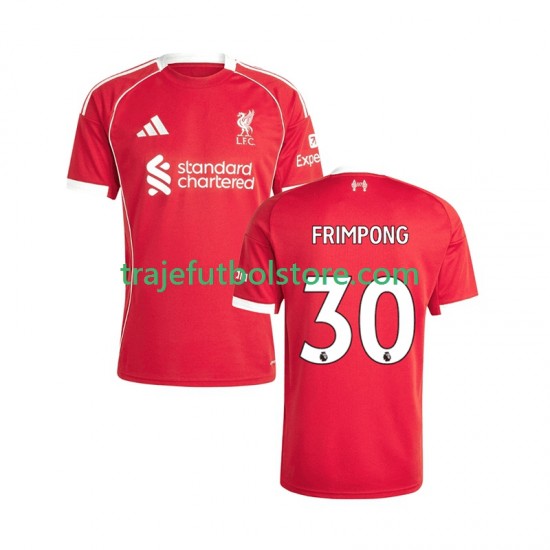 Camiseta 1ª Liverpool Jeremie Frimpong 30 Hombre 2025-2026 Manga Corta