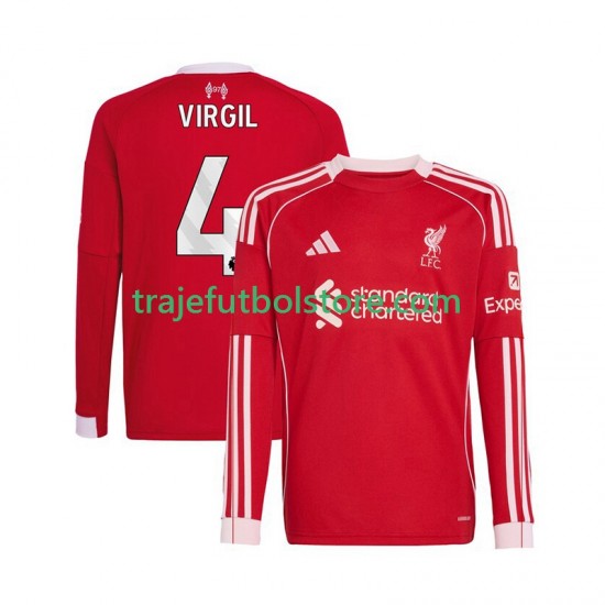 Camiseta 1ª Liverpool Virgil van Dijk 4 Hombre 2025-2026 ML