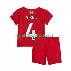 Camiseta 1ª Liverpool Virgil van Dijk 4 Niño 2025-2026 Manga Corta