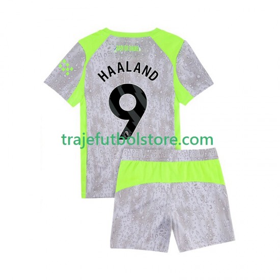 Camiseta 3ª Manchester City Erling Haaland 9 Hombre Niño 2025-2026 Manga Corta