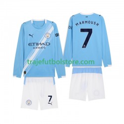 Camiseta 1ª Manchester City Omar Marmoush 7 Niño 2025-2026 ML