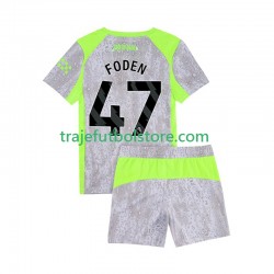 Camiseta 3ª Manchester City Phil Foden 47 Niño 2025-2026 Manga Corta