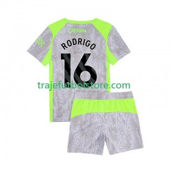 Camiseta 3ª Manchester City Rodrigo Hernandez 16 Niño 2025-2026 Manga Corta