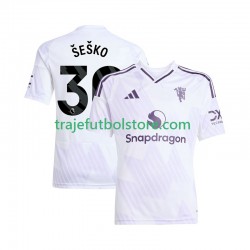 Camiseta 2ª Manchester United Benjamin Sesko 30 Hombre 2025-2026 Manga Corta