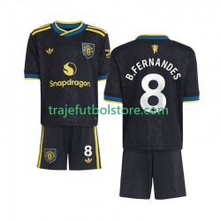 Camiseta 3ª Manchester United Bruno Fernandes 8 Niño 2025-2026 Manga Corta