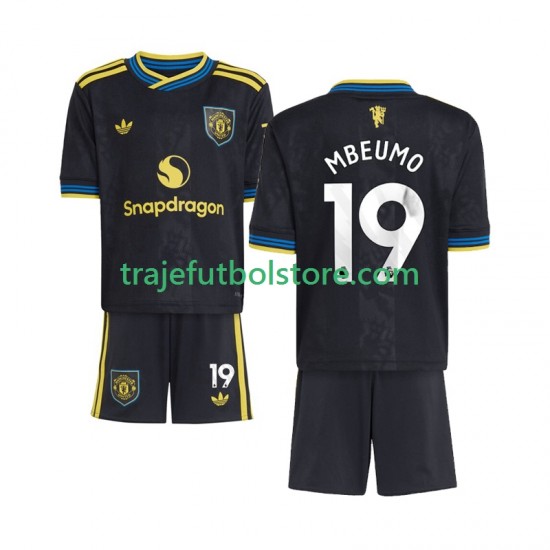 Camiseta 3ª Manchester United Bryan Mbeumo 19 Niño 2025-2026 Manga Corta