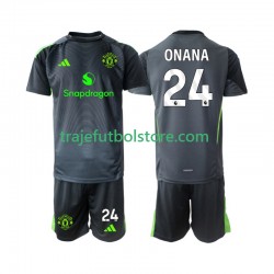 Camiseta 2ª Manchester United Andre Onana 24 Portero Niño 2025-2026 Manga Corta