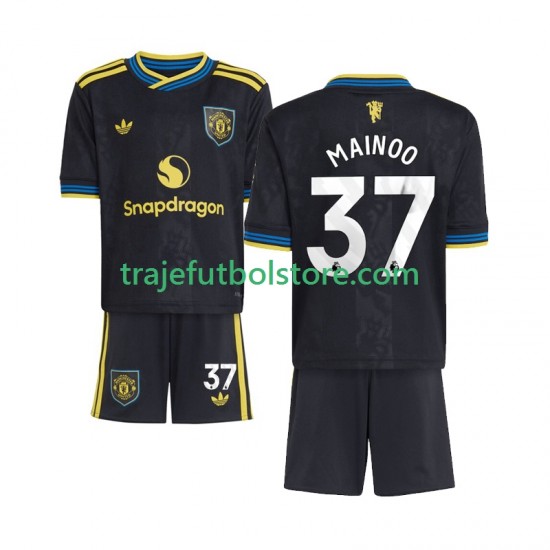 Camiseta 3ª Manchester United Kobbie Mainoo 37 Niño 2025-2026 Manga Corta