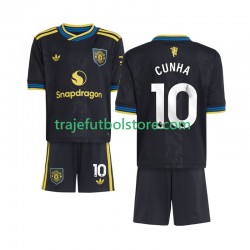 Camiseta 3ª Manchester United Matheus Cunha 10 Niño 2025-2026 Manga Corta