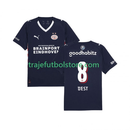 Camiseta 2ª PSV Eindhoven Sergino Dest 8 Hombre 2025-2026 Manga Corta
